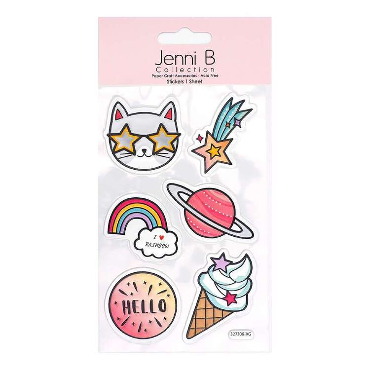 Jenni B 6 Pieces Teen Catspace Stickers Multicoloured