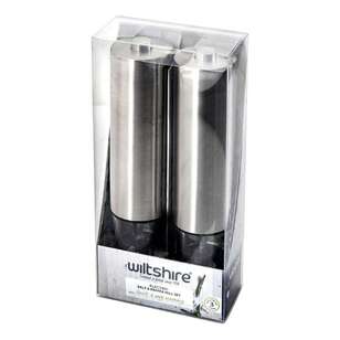 Wiltshire Electric Salt & Pepper Mill Set Stainless Steel 22 cm