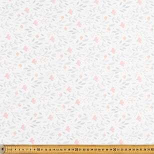 Petal Multipurpose Cotton Fabric White & Pink 120 cm