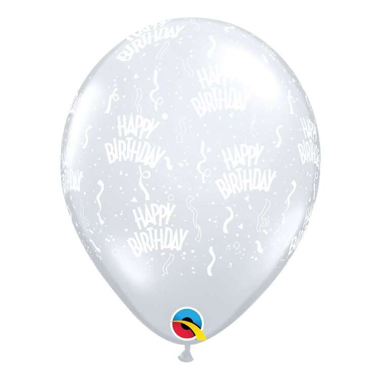 Qualatex 11" Birthday-A-Round Diamond Clear Latex Balloon