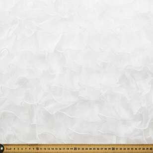 Plain Ruffled Organza Fabric White 138 cm
