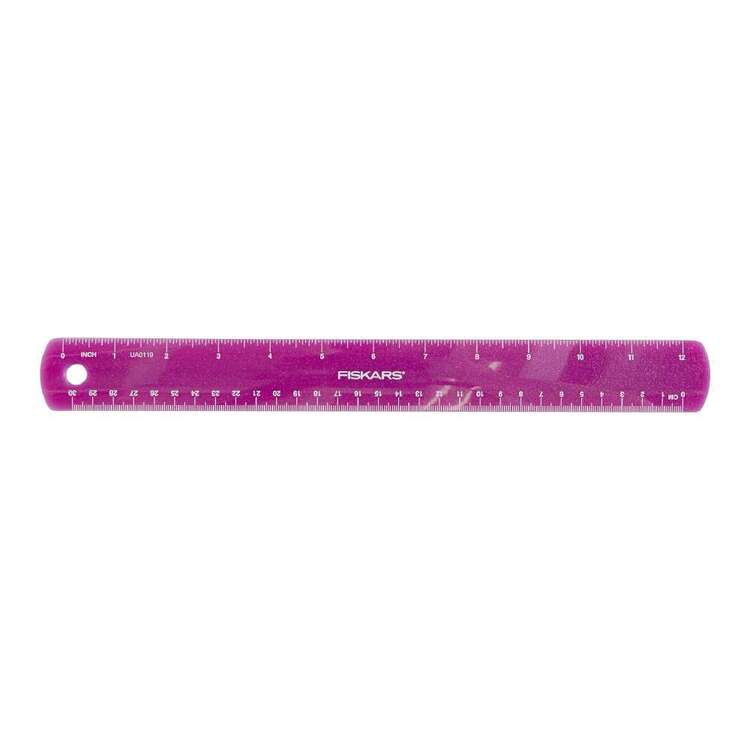 Fiskars 30 cm Glitter Ruler Purple