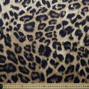 Gold Foil Leopard Printed Satin Fabric Leopard Print 148 cm