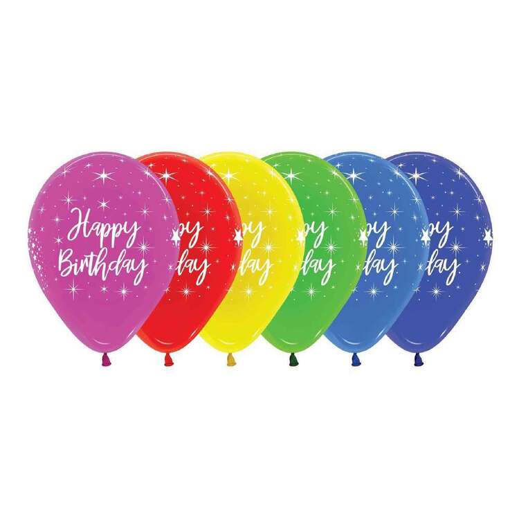Anagram Happy Birthday Crystal Latex Balloon 12 Pack
