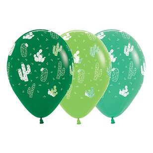Anagram Cactus Latex Balloon 12 Pack Multicoloured 30 cm