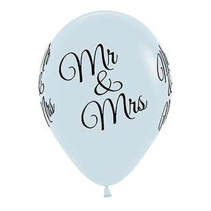 Anagram Mr & Mrs Fashion Latex Balloon 6 Pack White 30 cm