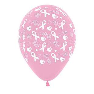 Anagram White Ribbon Pink Latex Balloon 6 Pack  Pink 30 cm