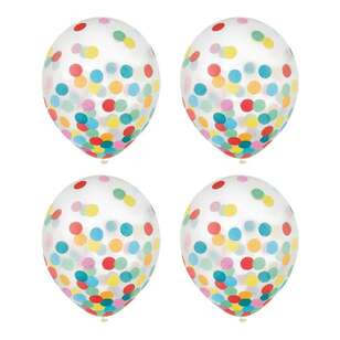 Anagram Pre Filled Confetti Latex Balloons Multicoloured