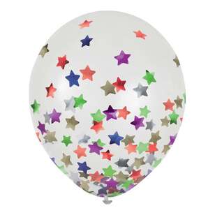Anagram Star Confetti Latex Balloon Multicoloured