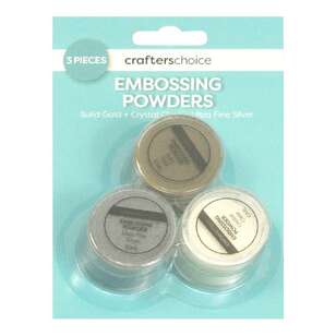 Crafters Choice Gold, Clear & Silver Embossing Trio Pack Multicoloured