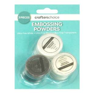 Crafters Choice White, Black & Transparent Embossing Trio Pack Multicoloured