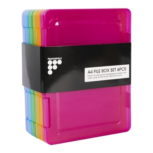 Francheville A4 6 Pack File Box Rainbow