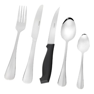 Wiltshire Baguette Cutlery Set with Steak Knives 60 Piece  Silver