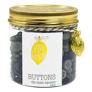 Button Jar Black & Grey 6.8 x 6.8 x 7 cm