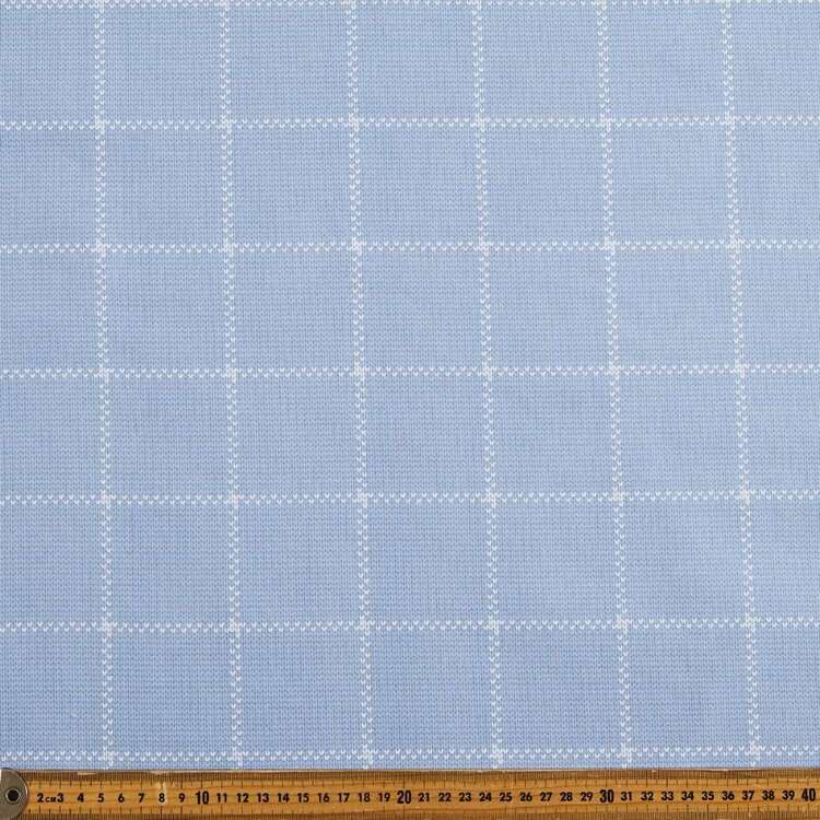 Corey Check Thermal Curtain Fabric  Blue 120 cm