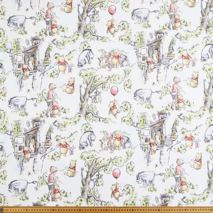 Winnie The Pooh Treehouse Printed Cotton Sheeting