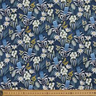 Jocelyn Proust Digital Moonlight Flora Cotton Fabric Navy 112 cm