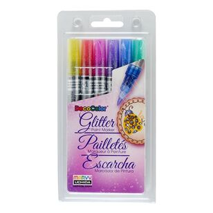 Marvy Glitter Paint Marker Set 6 Pack Multicoloured