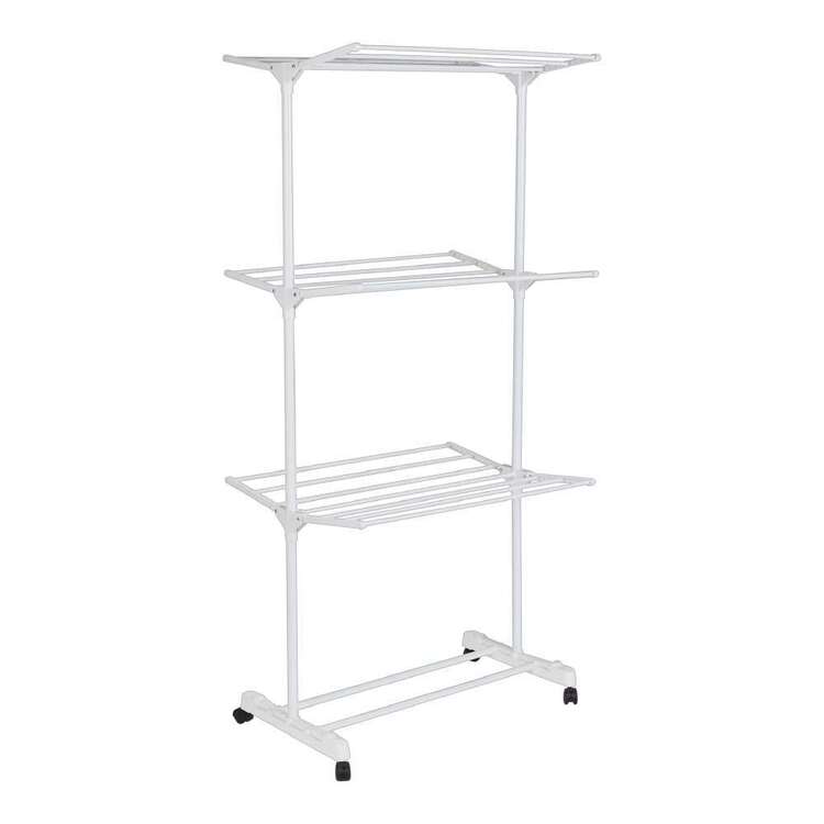 Living Space Foldable 3 Tier Airer With Wheels White