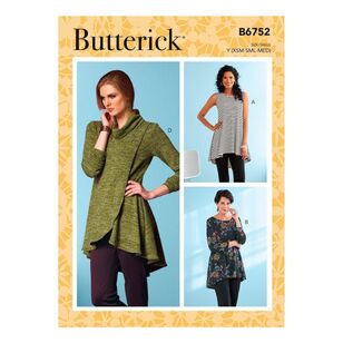 Butterick Sewing Pattern B6752 Misses' Fit and Flare Knit Tunics