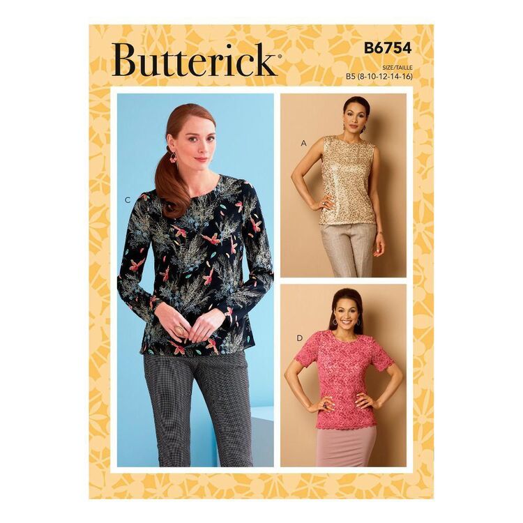 Butterick Sewing Pattern B6754 Misses' Keyhole-Closure Tops