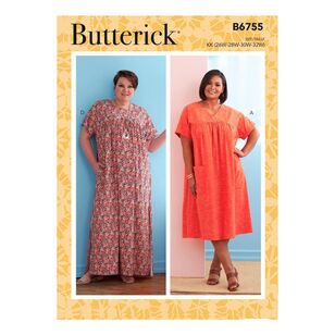 Butterick Sewing Pattern B6755 Women's/Women's Petite Yoke Dresses
