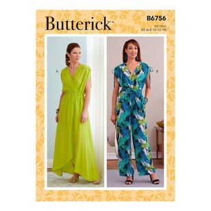 Butterick Sewing Pattern B6756 Misses' Dress, Jumpsuit & Sash