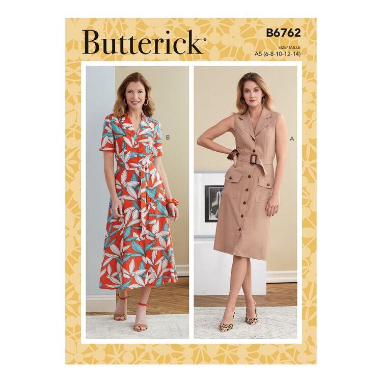 Butterick Sewing Pattern B6762 Misses' Dresses & Belts