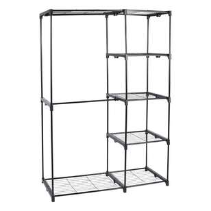 Living Space Wardrobe Unit With 4 Shelves Stainless Steel 115 x 50 x 170 cm
