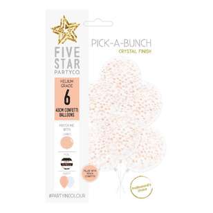 Five Star Confetti Balloon 6 Pack Peach 45 cm