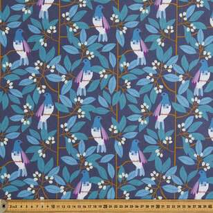 Jocelyn Proust Wood Pigeon Cotton Fabric Indigo 112 cm