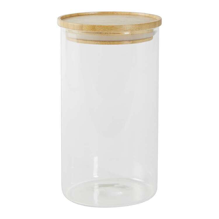 Culinary Co 1.3L Glass Canister With Bamboo Lid