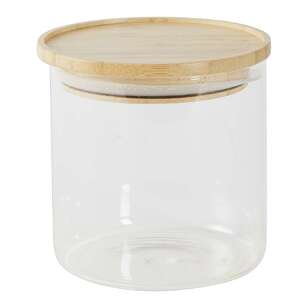 Culinary Co 600 mL Glass Canister With Bamboo Lid Clear 600 mL