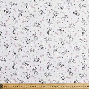 Disney Classics 101 Dalmatians Cotton Fabric Grey 112 cm