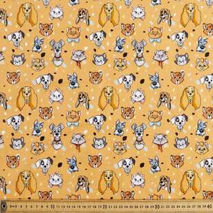 Disney Classics Cats & Dogs Cotton Fabric Multicoloured 112 cm