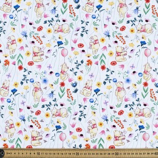 Disney Winnie The Pooh Dream Among The Flowers Cotton Fabric Multicoloured 112 cm