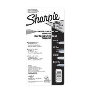 Sharpie 3 Pack Metallic Permanent Markers With Chisel Tip Multicoloured