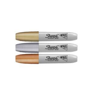 Sharpie 3 Pack Metallic Permanent Markers With Chisel Tip Multicoloured