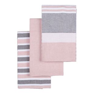 Mode Home Indra Tea Towel 3 Pack Pink 50 x 70 cm