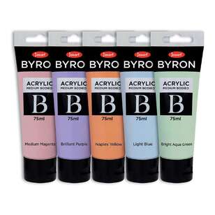 Jasart Byron 75 ml Pastel Acrylic Paint Set 5 Pack Multicoloured