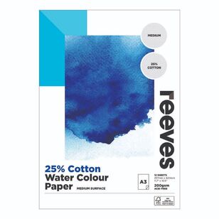 Reeves 25% Cotton Watercolour Pads White
