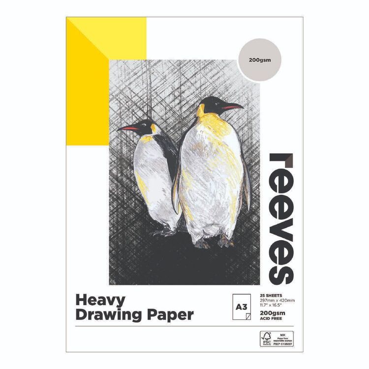 Reeves 25 Sheets 200 gsm Heavy Drawing Pad White