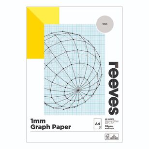 Reeves A4 1 mm Graph Paper Pad White