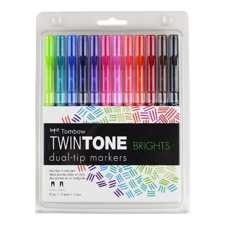 Tombow Twintone Dual-Tip Marker Set 12 Pack