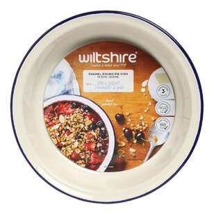 Wiltshire Enamel Round Pie Dish White 19.5 cm