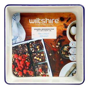 Wiltshire Enamel Brownie Pan White 2 L
