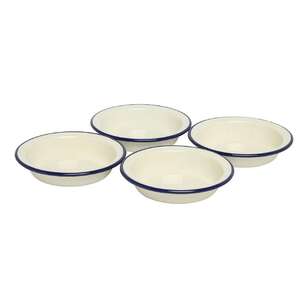 Wiltshire Enamel Set Of 4 Pie Dishes White 12 cm