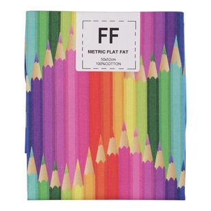 Pencil Rows Cotton Flat Fat Multicoloured 50 x 52 cm