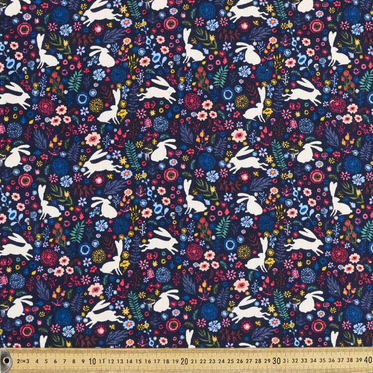 Darcy Printed 112 cm Pinwale Cord Fabric Multicoloured 112 cm