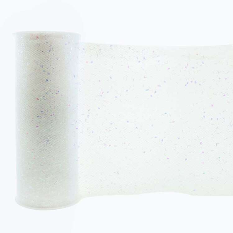 Celebrate Tulle Sparkle Ribbon White | Spotlight Australia